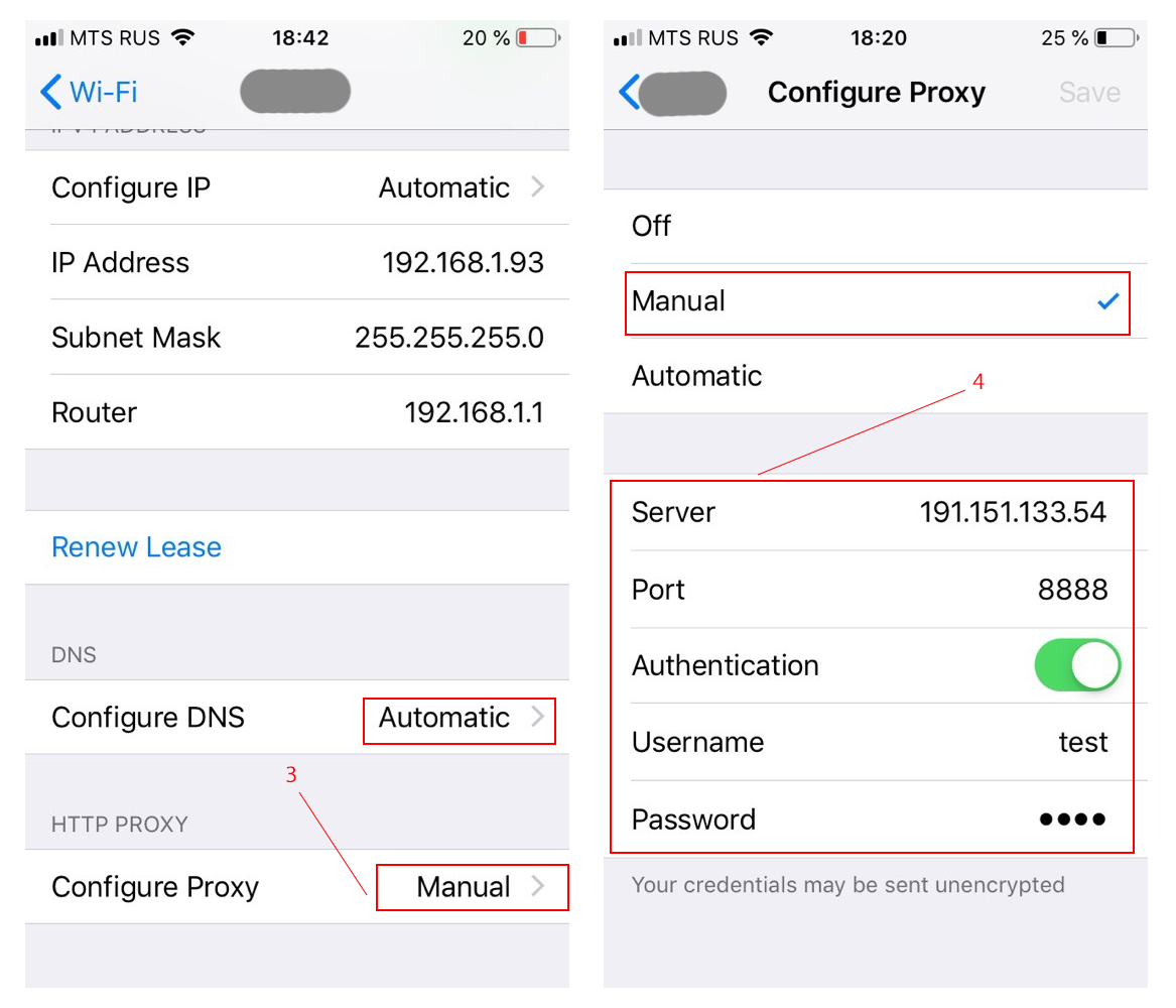 Setting up a proxy server in iOS (iPhone, iPad)